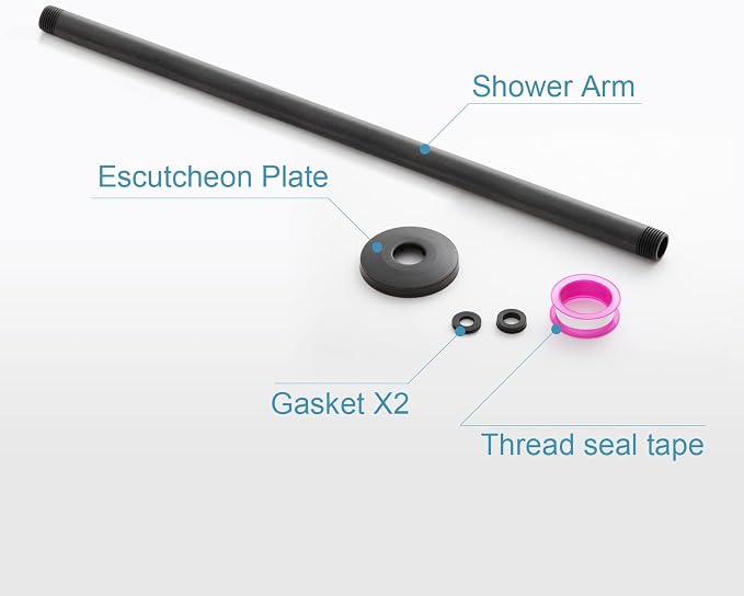 OFFO Shower Arm with Flange, 24 in Oil Rubbed Bronze Ceiling Mount Replacement - Image 6