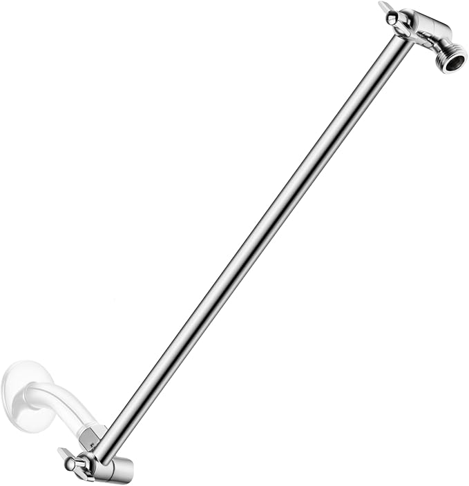 15 Inch Extra Long Adjustable Shower Head Extension Arm by SINGINGRAIN