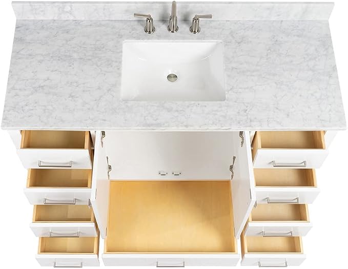 ARIEL 55" White Bathroom Vanity - Image 7