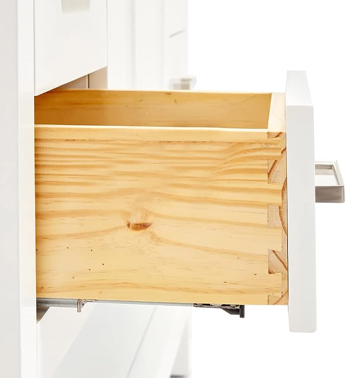 ARIEL 54" White Bathroom Vanity Base Cabinet, Center Rectangular Sink, 2 Soft - Image 7