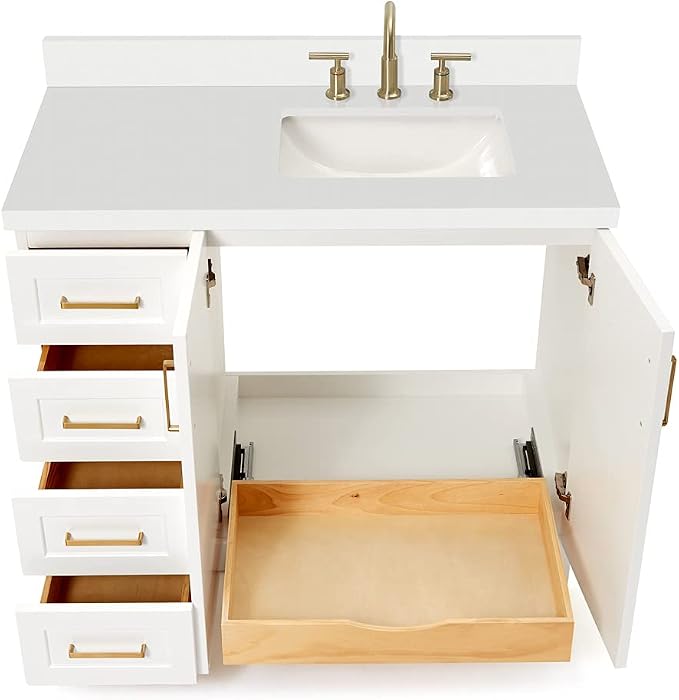 ARIEL 43" White Bathroom Vanity - Image 6
