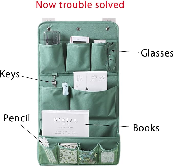 HSLFUAI Hanging Organizer with Pockets – Wall & Door Storage Bag with 3 Sticky - Image 3