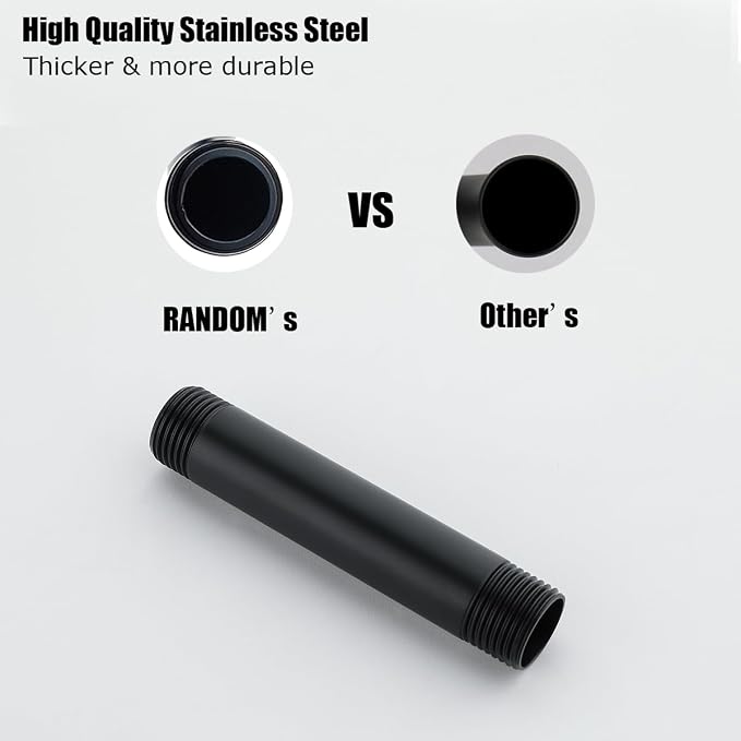 RANDOM Shower Arm with Flange, 4 Inches Ceiling Mount Shower Head Extension Arm - Image 2