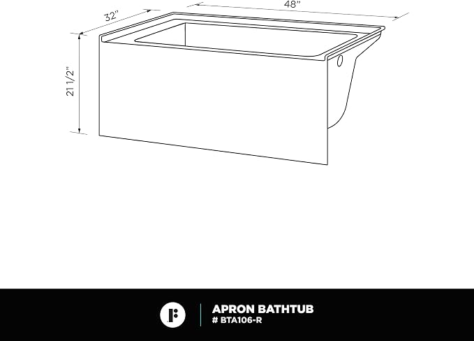 Fine Fixtures Acrylic, Fiberglass Alcove Soaking Bathtub - Image 4