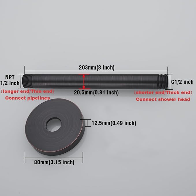 RANDOM 8 Inches Ceiling Mount Shower Arm - Image 2