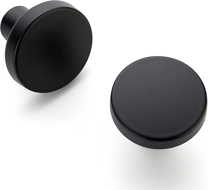 Ravinte 60 Pack Drawer Pulls 1-1/4 Inch Matte Black Kitchen Cabinet Knobs Solid - Image 8