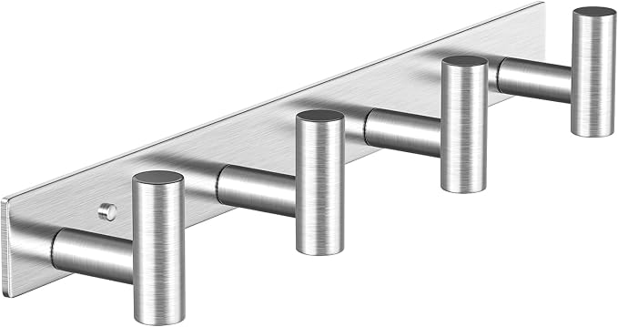 Wall Mounted Coat Rack-4 Hooks, Heavy Duty Stainless Steel Wall Hooks by VINHOLD