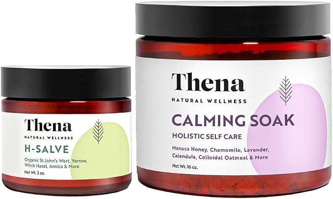 Organic Hemorrhoid Salve & Calming Soak Bundle – Comprehensive Relief by ThenaNaturalWellness