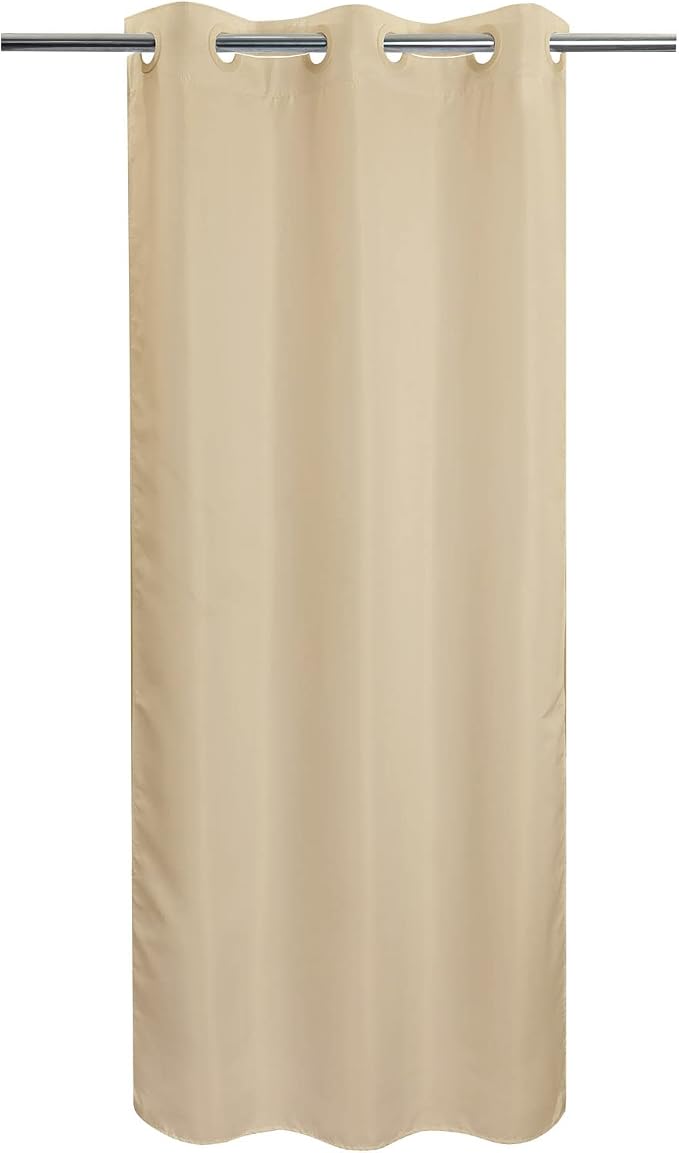 River Dream Stall Size No Hook Beige Shower Curtain Soft Microfiber by RiverDream