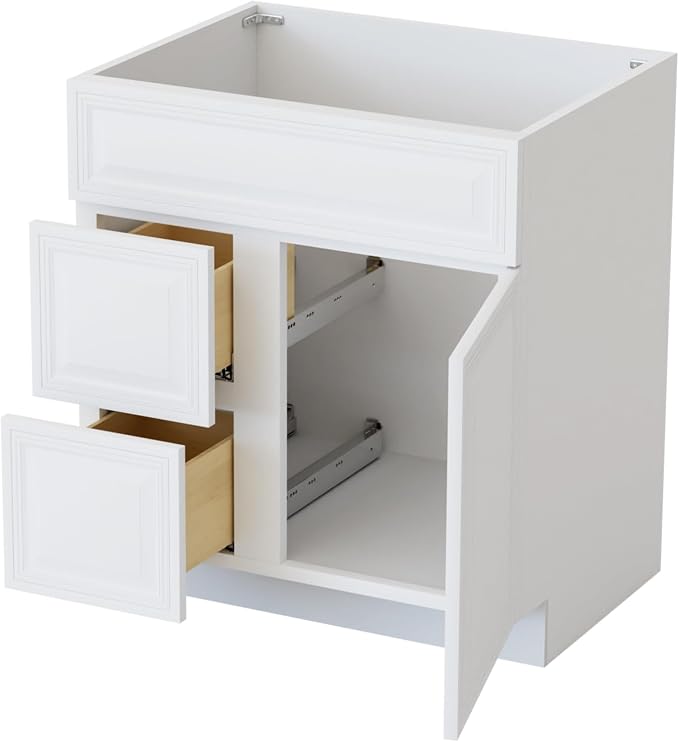 30 Inch Antique White Bathroom Vanity Unassembled, No Sink/Top/Handles Bathroom - Image 6