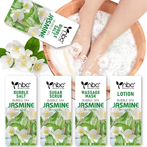 Pedicure Kit Foot Soak Set: Bubble Salt, Sugar Scrub, Massage Mask, Massage by nbcBeautiLab