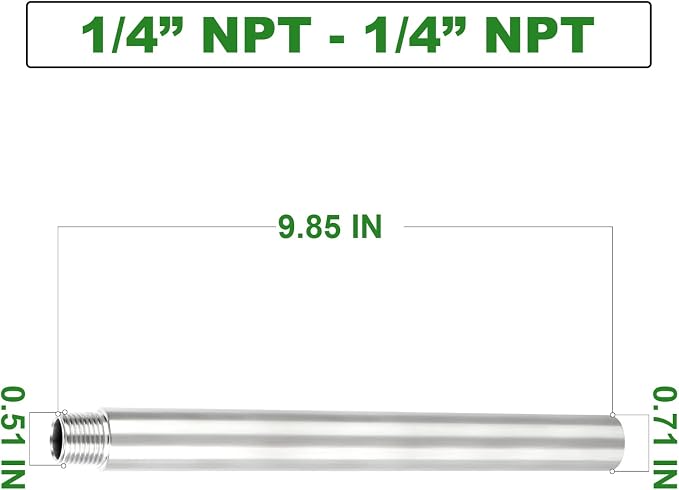 TAISHER 2PCS Stainless Steel Pipe Fittings, 1/4" NPT Male x 1/4" NPT Female - Image 4