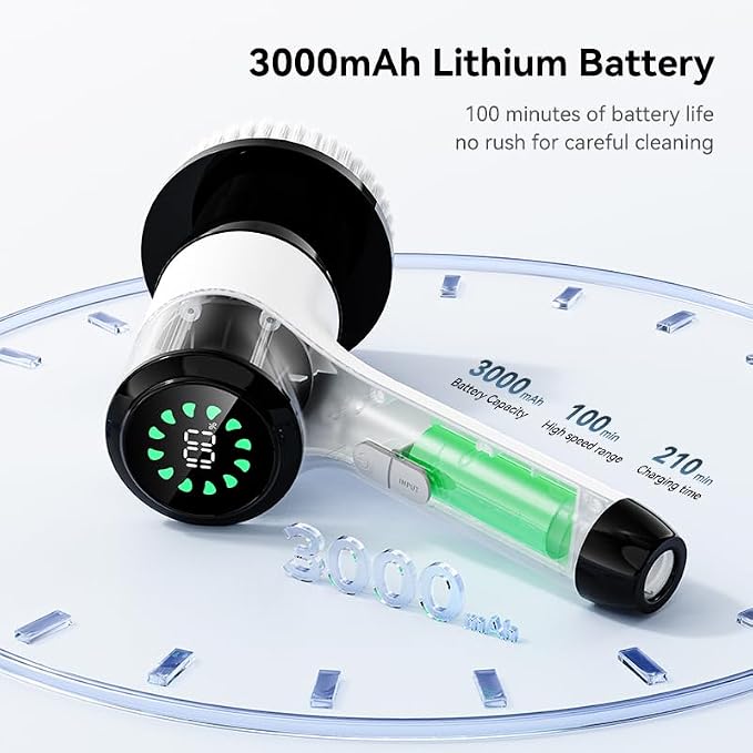 Electric Spin Scrubber for Cleaning-2 Adjustable Speeds, 8 Cleaning Brushes - Image 6