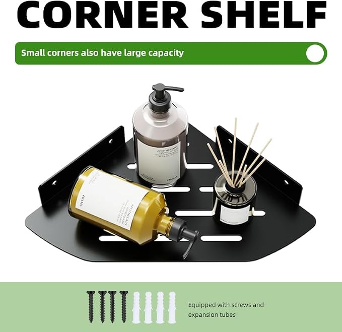 Corner Shelf Shower Caddy Hanging, Metal Floating Shelves - Image 4
