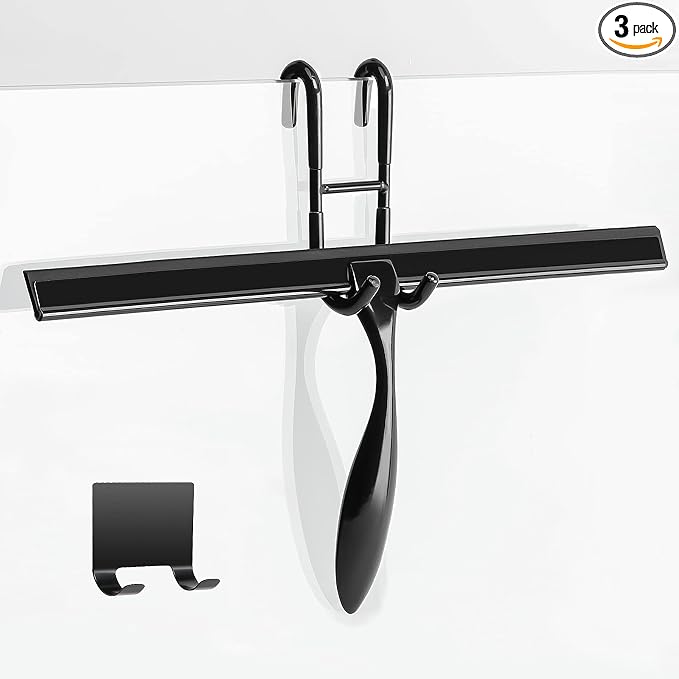 Simtive 14-Inch Shower Squeegee Set, Includes Shower Door Hook and Adhesive Hook by Simtive
