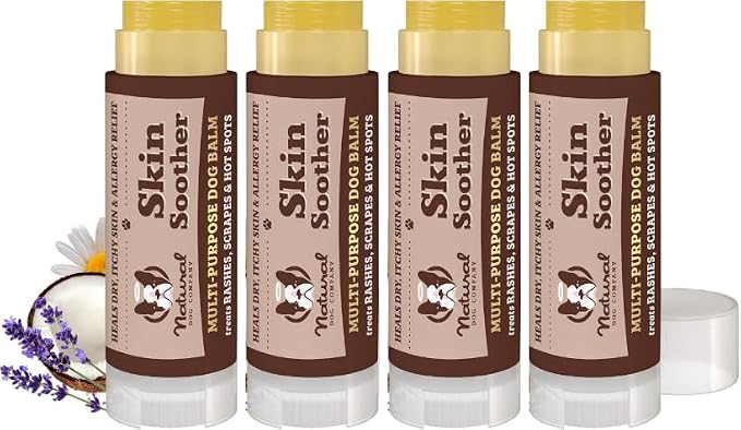 Natural Dog Company Skin Soother Travel Stick 4 Pack – Four 0.15 oz Pocket-Size by NaturalDogCompany