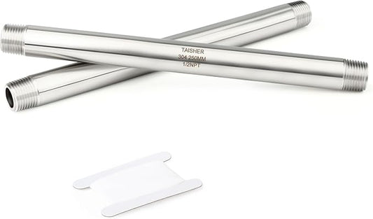 TAISHER 2PCS Stainless Steel Pipe Fittings, 1/2" NPT Male x 1/2" NPT Male by TAISHER