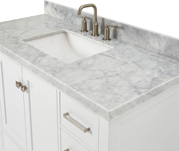 ARIEL Cambridge 49" White Bathroom Vanity - Image 7