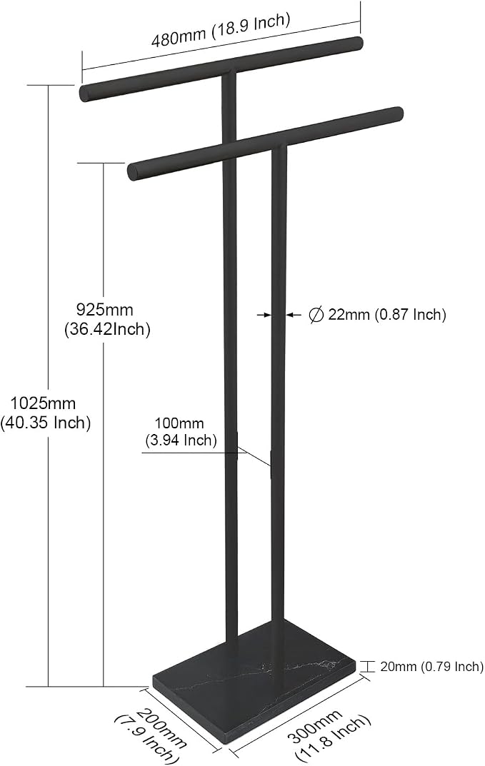 40 Inch Freestanding Towel Rack - Image 2