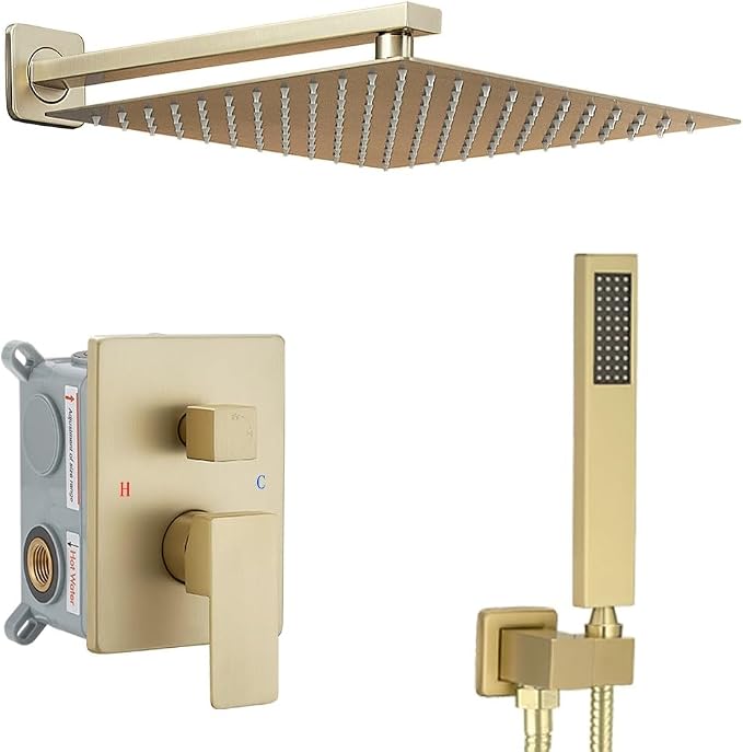 Shower Faucet Set Complete, Wall Mount Shower System by YCAIKOI