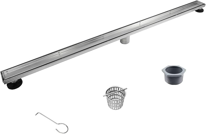 Linear Shower Drain 48", Brushed Floor Drain - Image 2