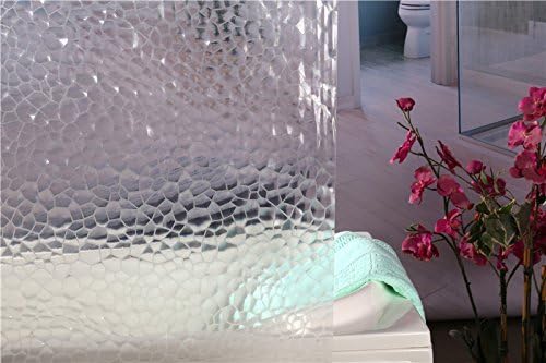 10 Guage Design Clear Shower Curtain Liner, Plastic 3D Water Cube Clear Shower - Image 4