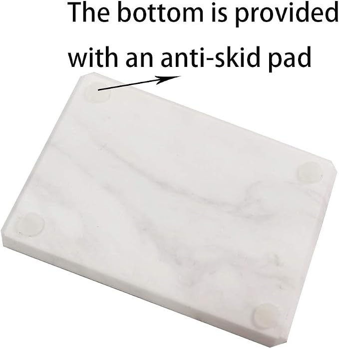 White Soap Dish Tray Marble Soap Holder Trinket Plate - Image 8