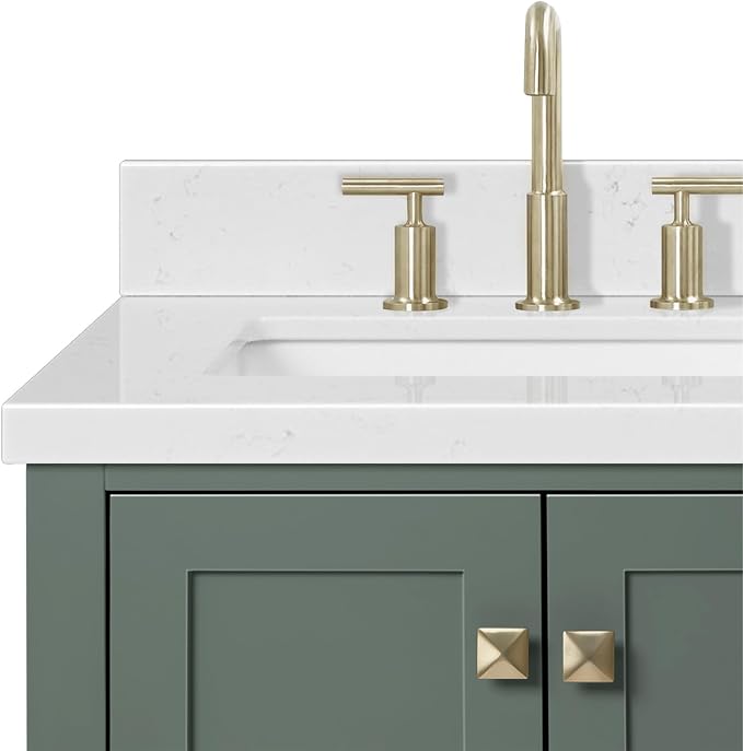 ARIEL Cambridge 36 Inch Single Left Offset Rectangle Sink Bathroom Vanity - Image 6