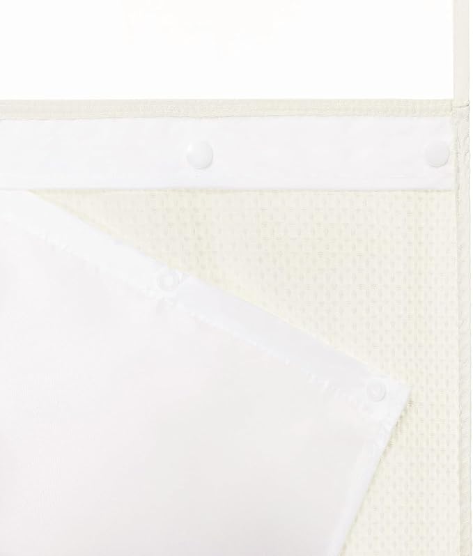 River Dream Stall Heavyweight No Hooks Required Dotted Waffle Weave Shower - Image 3