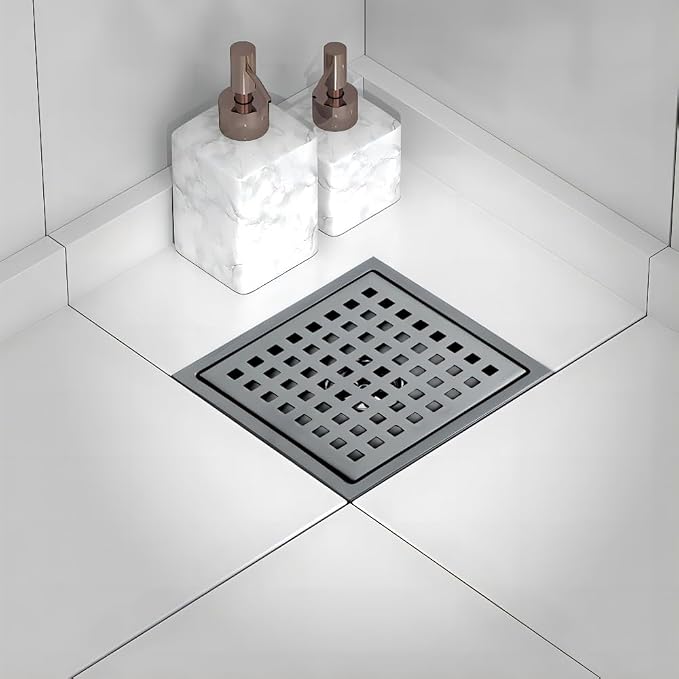 6 Inch Square Shower Drain, SUS 304 Stainless Steel Shower Drain - Image 5