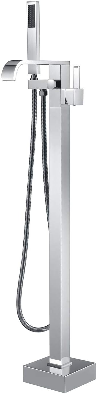 Freestanding Bathtub Faucet Tub Filler Faucets Chrome Floor Mount Brass Single by ArtiquaSanitaryWare