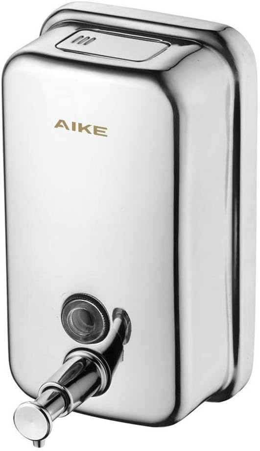 AIKE Polished Stainless Steel Wall Mount Pump Soap Dispenser Polished 17 fl.oz. by AIKE