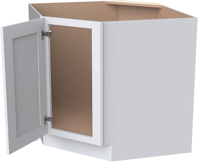 Diagonal Corner Kitchen Cabinet – Solid Wood – Freestanding Storage Organizer - Image 4