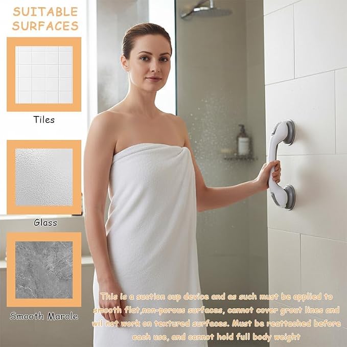 2026 New Grab Bars for Bathtubs and Showers, 2 Pack Heavy Duty Shower Handle 12 - Image 4
