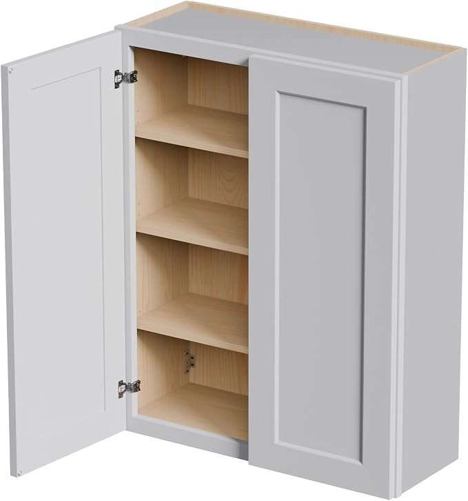 33 Inch Laundry Room Cabinets Wall Mounted, Solid Wood Over The Toilet Storage - Image 5