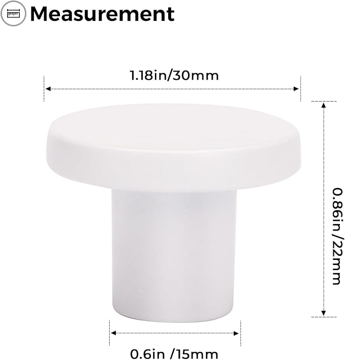 Ravinte 20 Pack Cabinet Knobs White Kitchen Cabinet Knobs Round Dresser Drawer - Image 3
