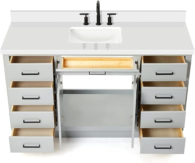 ARIEL Bathroom Vanity 61" Grey - Image 7