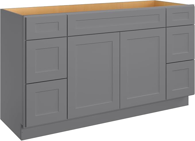 ROOMTEC 60'' Shaker Gray Bathroom Vanity Cabinet by ROOMTEC