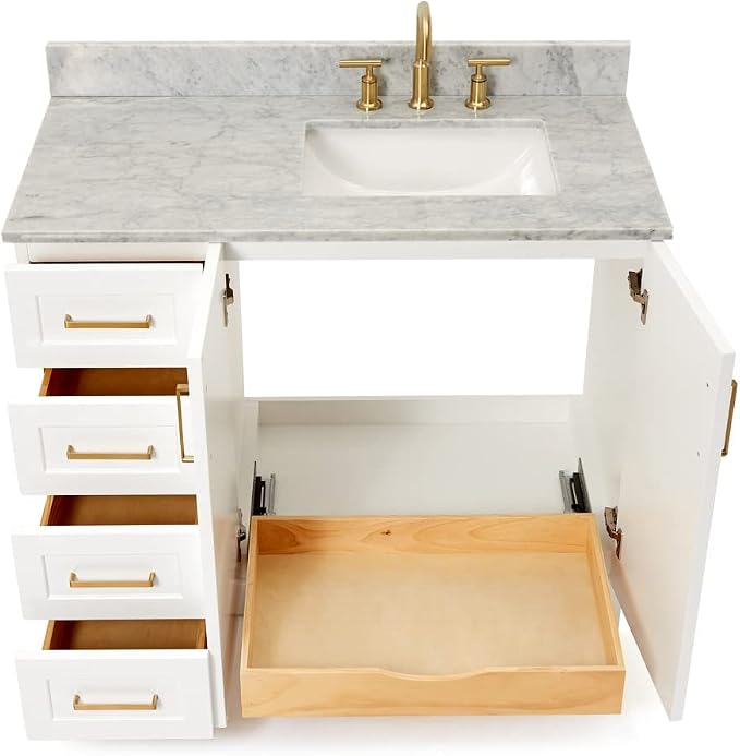 ARIEL Taylor 43 Inch White Bathroom Vanity - Image 6