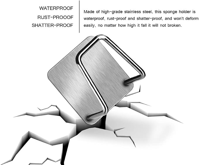 Sponge Holders for Kitchen Sink Adhesive Sponge Holder Sink Caddy Stainless - Image 2