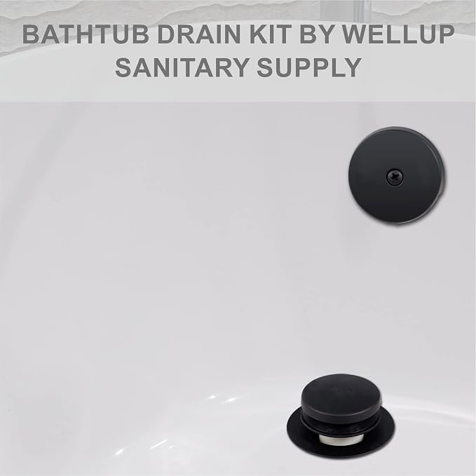 Tub Drain Black Tip Toe Bathtub Drain Conversion Kit Assembly, Replacement Bath - Image 2
