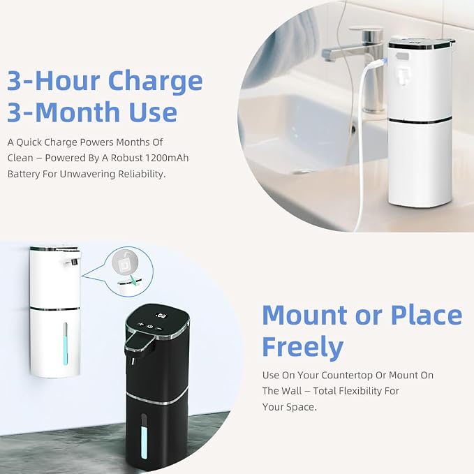 Automatic Liquid Soap Dispenser, 9 Adjustable Levels, 380ml/12.8oz, Auto - Image 6