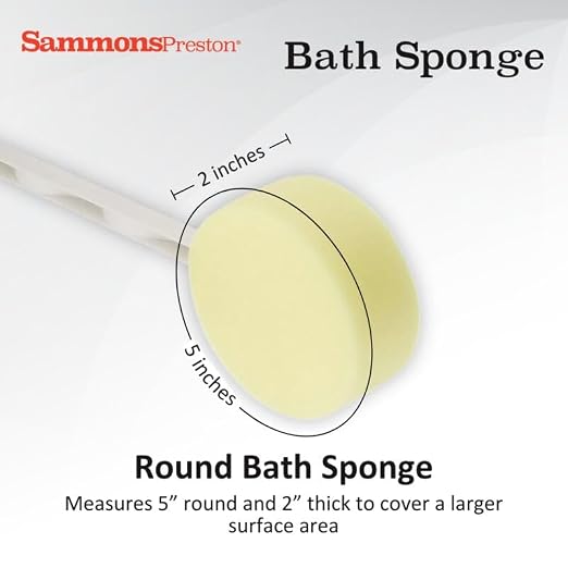 Sammons Preston Bath Sponge, Lightweight Long Handled Washer and Scrubber - Image 3