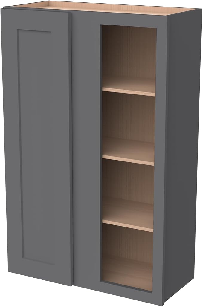 Solid Hardwood Wall Blind Corner Cabinets, Adjustable Shelves, Soft-Close Doors by HCIOANHomecabinetseries