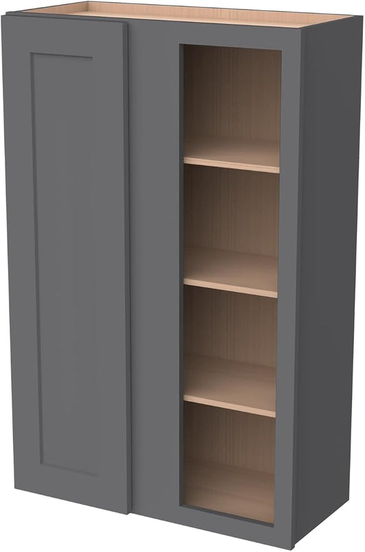 Solid Hardwood Wall Blind Corner Cabinets, Adjustable Shelves, Soft-Close Doors by HCIOANHomecabinetseries