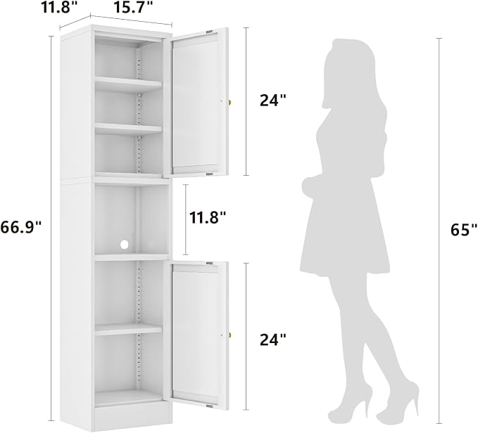 Metal Bathroom Storage Cabinet, Slim Metal Locker - Image 3