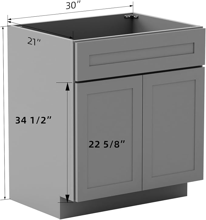 KitchenMan 30 Inch Bathroom Vanity Without Sink and Top Unassembled Bathroom - Image 3