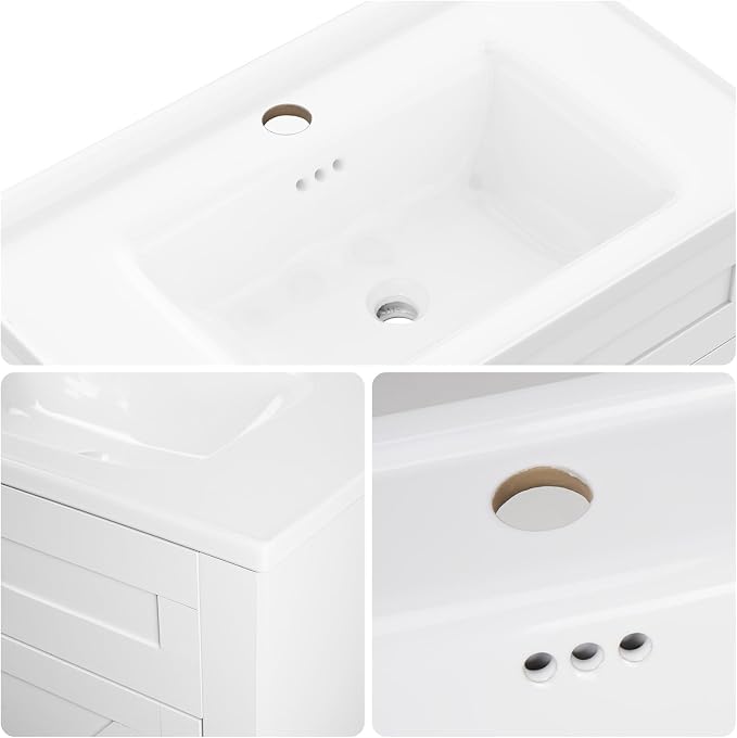 24inch Bathroom Sink Vanity Combo, Small Freestanding Single Bath Vanity Sink - Image 6