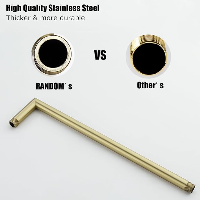 RANDOM Shower Arm with Flange, Brushed Gold.RD91038-16BG - Image 3