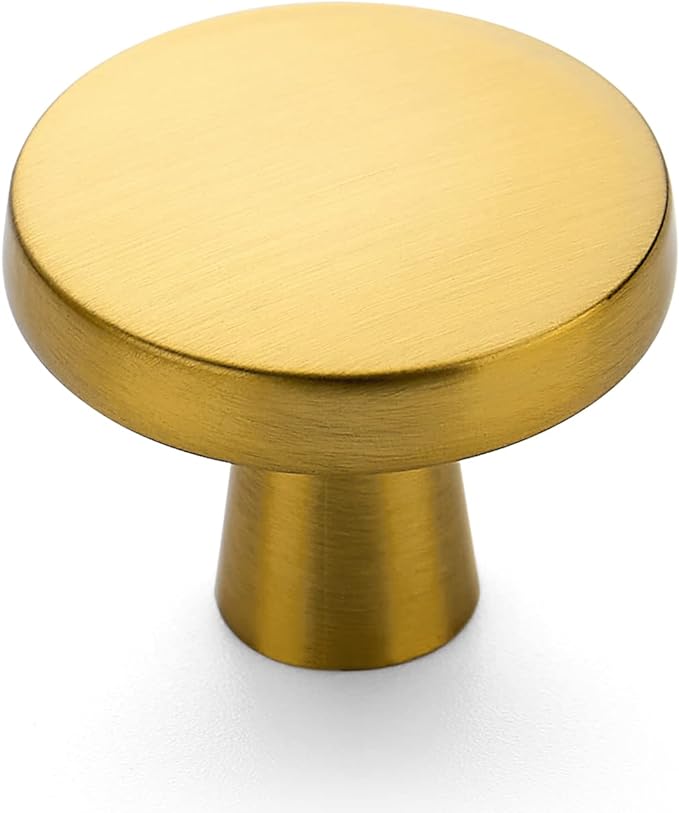Ravinte 5 Pack Drawer Pulls 1-1/4 Inch Brushed Brass Kitchen Cabinet Knobs by Ravinte